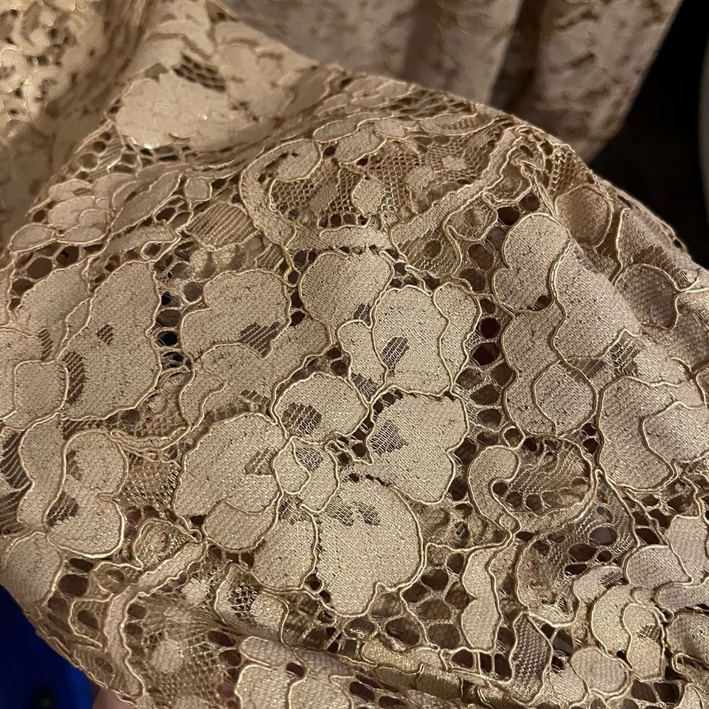 Lilly Pulitzer Beige Lace Long Sleeve Blouse